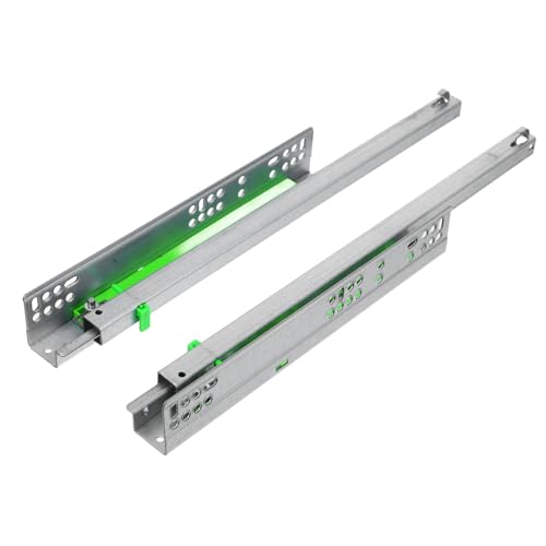 jojofuny Glissières De Tiroir Métalliques Silencieuses à Fermeture Lente 16 Pouces, Rails Coulissants Amovibles En Métal, Accessoire De Tiroir Pour Meuble Cuisine, Lot De 2 Paires