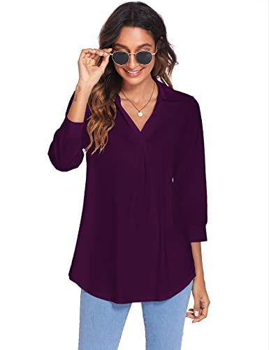 Image of Newchoice Womens 3 /4 Sleeve Shirts Business Casual Tops