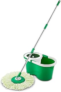 Libman All-In- One Microfiber Spin Mop and Bucket Floor Cleaning System, 2 Gallons, Green & White