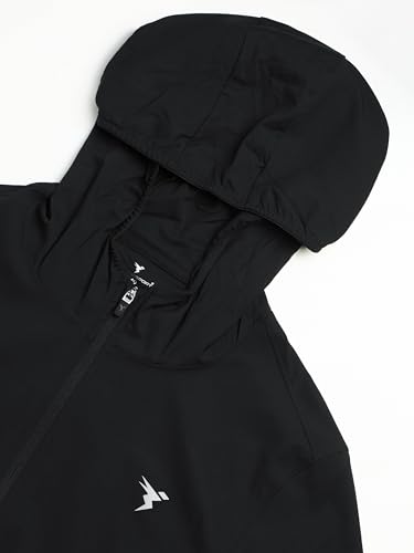 Image of TECHNOSPORT Men's Regular Fit Solid Hooded Neck Jacket With Ts Flexi, UPF50+ for Sports, Gym & Regular Use