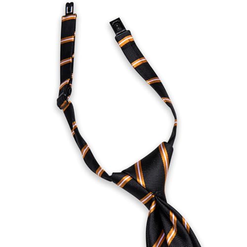 Image of Barry.Wang Boys Ties School Pre-Tied Kids Necktie Handkerchief Clip Set Uniforms Child Ties for 8-14 Years Wedding Party