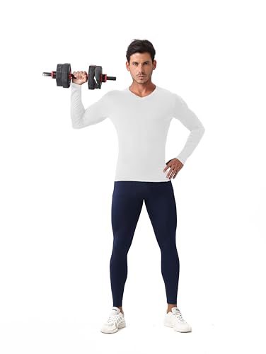Men's Compression Shirt V Neck Long Sleeve Workout Shirts Cool Dry Athletic Gym Undershirts Active Sports Baselayer Tops 5