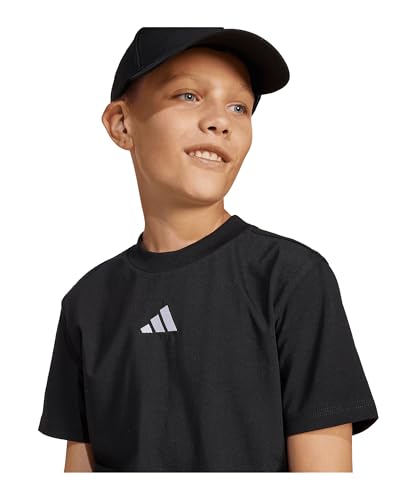 adidas Unisex Kinder Essentials Shirt, Black/White, 11-12 Years