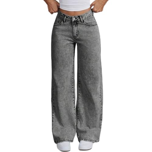 Ladies Bow Embroidered Jeans Sweet and Spicy High Waist Straight Loose Trousers with Pockets 2025