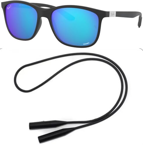 Ray-Ban RB4330CH Sunglasses Bundle: RB 4330CH CHROMANCE 601SA1 Matte Black and Universal Anti-slip Silicone Leash2