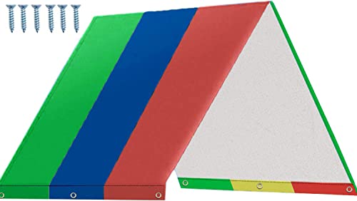 Alpurple Swing Set Replacement Tarp- 52' x 90' Kids Playground Roof Canopy, Replacement Sunshade Waterproof Trap Cover for Children Outdoor Sunproof (Green Blue red)