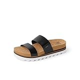 REEF Cushion Vista Hi Womens Platform Fashion Sandal, Arch Support, Ultra Soft Cushion Footbed, Black, 5