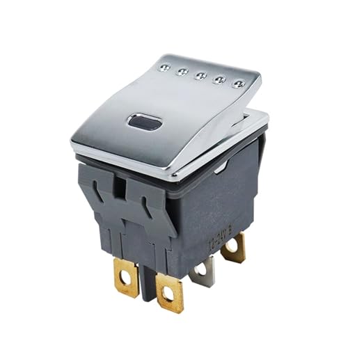Interrupteur à bascule carré 28 x 22 mm avec double contact inverseur 2NO2NC