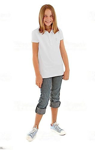 Image of T-HOC Kid Girls Cotton Polo T Shirt White |P
