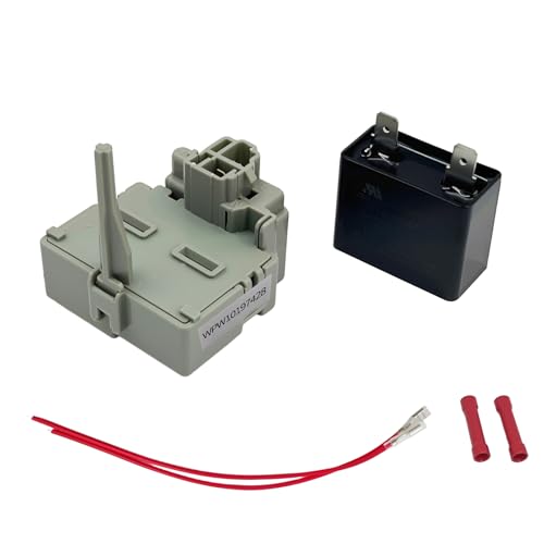 Uryazm WPW10197428 Refrigerator Start Device Assembly Replacement Part with Capacitor - Replaces W10128791 W10128795 and W10197428