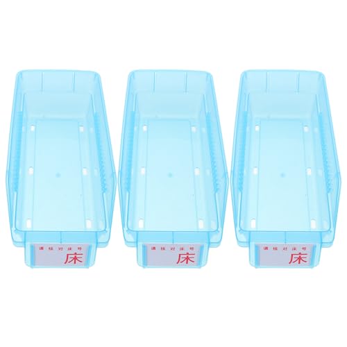 Boîte de rangement médicale ORFOFE bleue en lot de 3 bacs empilables - 2