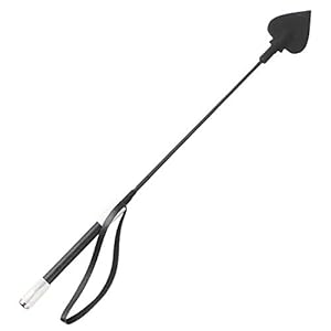 NOPNOG PU leder lange greep tegel peddel, zwart seksspeelgoed, SM flirtspeelgoed voor paren, 54 cm lang (hartvorm)