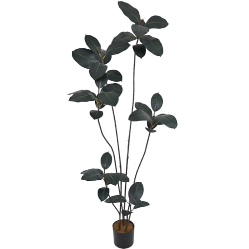 7FT Artificial Rubber Tree - Faux Plants Indoor with Realistic
