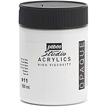 Pebeo - Acrylic Fine Studio Acrylics - White Acrylic Paint - White Acrylic - Titanium White 500 ml