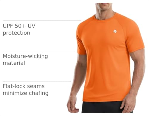Image of PINSPARK Workout Shirts for Men Short Sleeve UPF 50+ Quick Dry Gym T-Shirt
