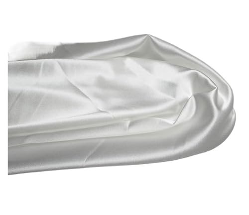 Tissu satiné blanc fluide de 2 mètres pour coudre une robe de soirée d'été - 2
