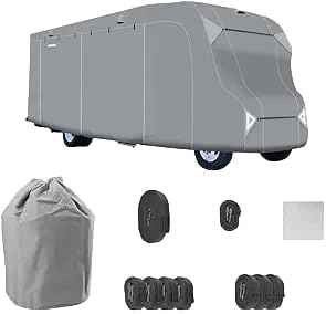 Premium Gray Class A RV Cover for 20-24 Feet | Heavy-Duty Weather Protection & UV Defense