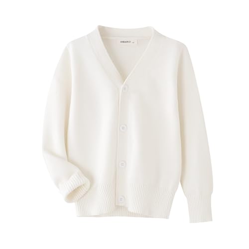 Image of Unisex Boys Girls Cardigans Sweater V-Neck Long Sleeve School Uniforms Button Knit Tops