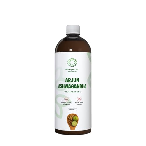 Image of Arjun Ashwagandha Juice - Ayurvedic Blend for Heart Health and Stress Relief (1L) (Pack of 1)