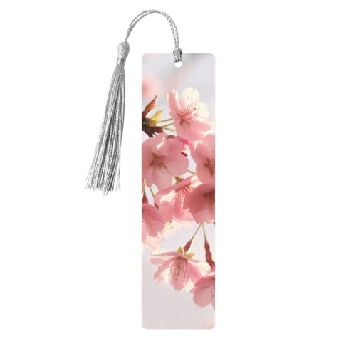 桜 木製 しおり 5個 天然樺材 しおり カラフルなタッセル付き パーソナライズ 木製 ハンギングタグ オーナメント DIY クラフト しおり メンズ レディース 本好き向け