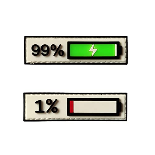 PVC Tactical Patch Charging Power Display Outdoor Army Combat Morale Patch Funny Hook and Loop Patch Emblem Badges 2pcs