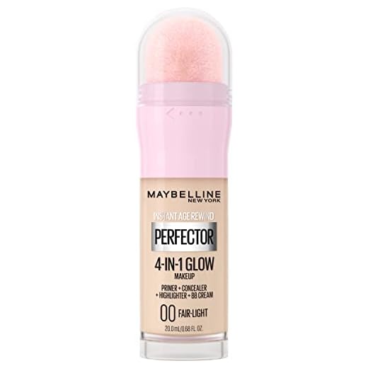 Maybelline Instant Age Rewind Instant Perfector 4-In-1 Glow Makeup - Primer, Concealer, Highlighter and BB Cream in 1, Fair/Light, 0.68 fl oz