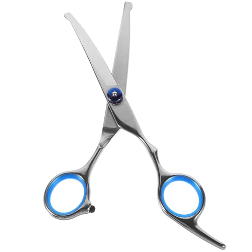 Totority 1pc Pet Hairdressing Scissors Rust Portable Trimmer with Round Head Design for Safe Grooming Ergonomic Handle for Comfortable Grip for Home and Professional Pet Care Silver