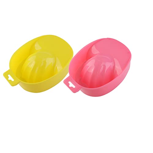 Image of Housoutil Nail Soak Bowls, 2 Pack Plastic Manicure Trays, Random Color