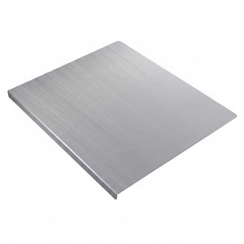 Tablas de corte grandes de acero inoxidable para cocina, tabla de repostería en forma de 'L' antideslizante, alfombrillas de corte, tabla de picar de acero inoxidable, tabla metálica extra grande (70 cm) miniatura 1