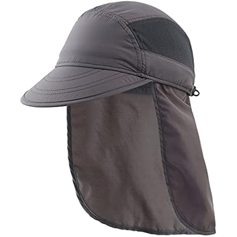Connectyle Kids UPF 50+ Sun Protection Cap with Neck Flap Quick Dry Fishing Hat - black - M/L Cover