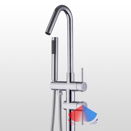 Robinet de douche de baignoire noir sur pied colonne mitigeur bain douche LWX - 8