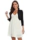 Hobrounn Bolero Damen Festlich 3/4 Ärmel Elegant Strickjacke Kurz Cardigan Bolerojacke Open Front Shrug Oberteile für Cocktail Party Hochzeit(Schwarz,S)