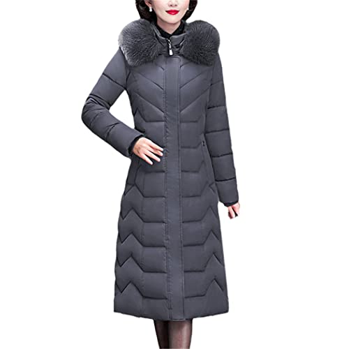 Manteau hiver femme coton épais rembourré coupe longue ajustée contre le froid