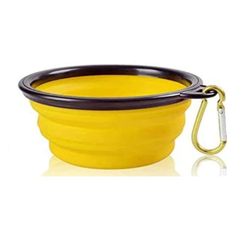 Foldable Dog Bowl, Portable Pet Food Bowl, Travel Bowls for Dogs Cats, Used for Cats, Dogs and Pets for Water and Food (380ml, 2PCS ： Green and Yellow) - Image 5