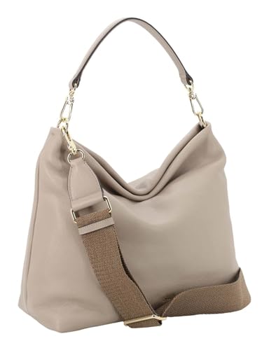 Abro Schultertasche Umhängetasche Leather Dalia Hobo Bag Kaia Siena taupe