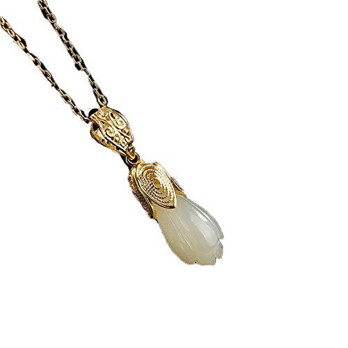 Colliers de fleurs de luxe sans chaînes pendentif magnolia en jade véritable
