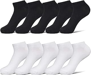 6 PAIRS Ankle Socks Women Girls Ladies Trainer Gym Sport Casual Running Cycling Socks Cotton Low Cut Short Quarter Socks UK SIZE 4-6 in Black or White