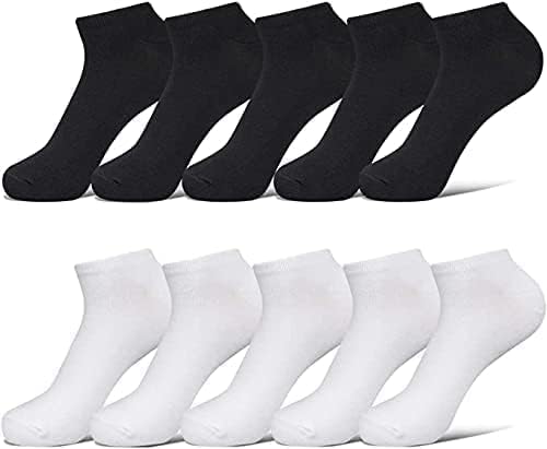 6 PAIRS Ankle Socks Women Girls Ladies Trainer Gym Sport Casual Running Cycling Socks Cotton Low Cut Short Quarter Socks UK SIZE 4-6 in Black or White
