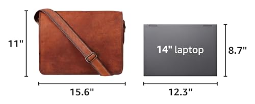 Maletín vintage de cuero para laptop 15 pulgadas miniatura 3