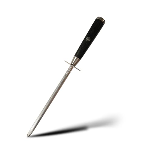 Image of Cumin Co 8 Inch Knife Sharpening Rod | Premium High Carbon Stainless Steel Sharpening Rod | Professional Knife Sharpener for Kitchen & Chef Knives
