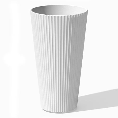 Image of Veradek Demi Series Tall Planter - Tall Tapered Outdoor Planter with Shelf
