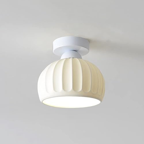 Lámpara de techo semiempotrada dorada de mediados de siglo, cúpula de cristal blanco y negro, iluminación nórdica, pequeña lámpara de techo para