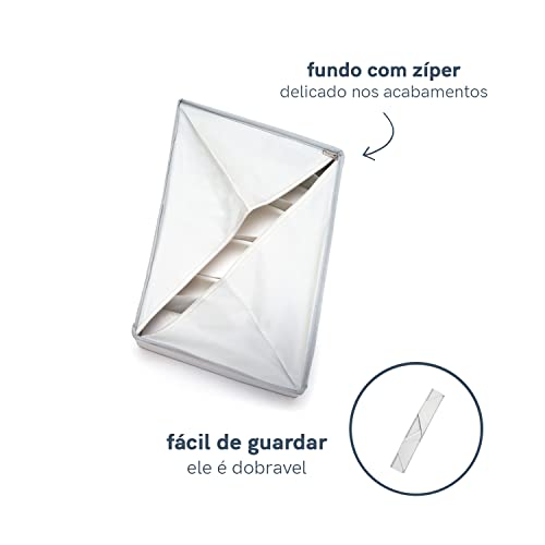 Organizador Dobrável Com 6 Divisórias - OIKOS, LAV01149CZC, Cinza Claro