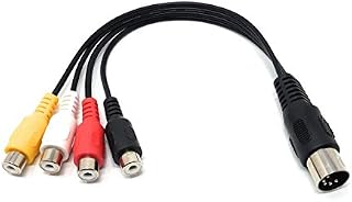 MainCore 20cm MIDI DIN 5-Pin Male to 4 x RCA Phono Female Cable Cord Lead Audio Stereo Adapter Extender