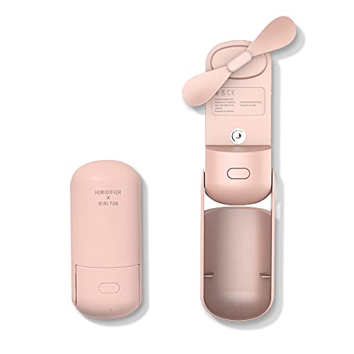 Sdeter Handheld Mini Fan, 2 IN 1 Hand Fan, Rechargeable Battery Operated Small Pocket Fan, Foldable and Portable USB Fan with Spray Humidification for Women,Travel,Outdoor-Pink Sdeter Handheld Mini Fan, 2 IN 1 Hand Fan, Rechargeable Battery Operated Small Pocket Fan, Foldable and Portable USB Fan with Spray Humidification for Women,Travel,Outdoor-Pink