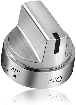 Stainless Steel WB03x24818 Gas Stove Knob Replacement for ge,PS11729081 AP5989029 100% Stainless Steel Stove Replacement Knobs,Compatible with ge Stove Knob（Not Universal）-1 Years Warranty
