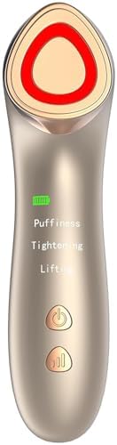 Radio Frequency Skin Tightening Face Machine - Microcurrent Anti-Aging Face Massager Eye De-Puffing Device for Facial Neck Lifting, Firming, Toning, Wrinkle Puffiness Reduction - Beauty