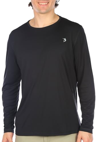 Reel Legends Mens UPF 50+ Solid Reel-Tec Long Sleeve Shirt Medium Black