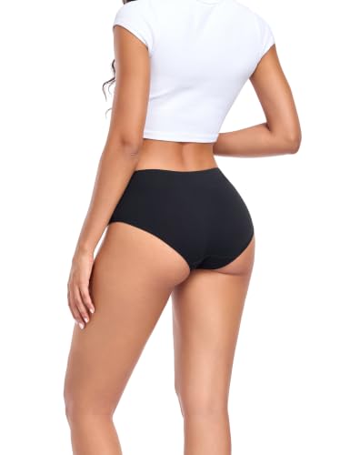Image of Cotton Underwear for Women Mid Rise Hipster Panties Full Briefs Stretchy Ladies Full Coverage Panties