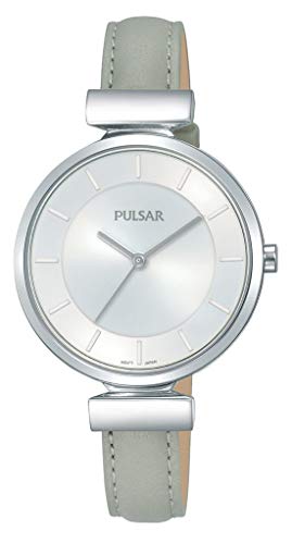 Pulsar Quarz Damen-Uhr Edelstahl mit Lederband PH8415X1